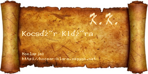 Kocsár Klára névjegykártya