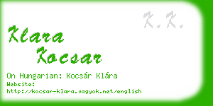 klara kocsar business card